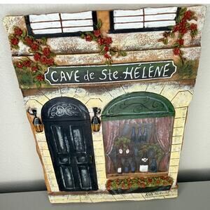 Wine Shop Wall Plaque Kate McRostie Art Cave De Ste Helene 3D Resin Bistro Decor